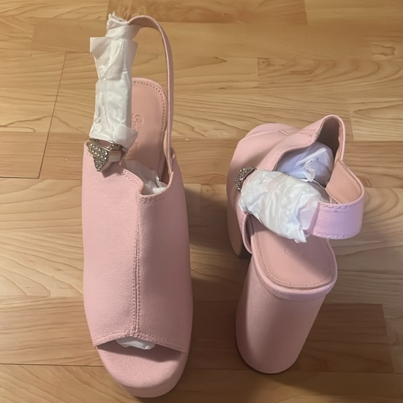 ‼️NWT‼️Dolls Kill X Sugar Thrillz Pink Platform Slingback Heels Size 8 - Picture 5 of 7
